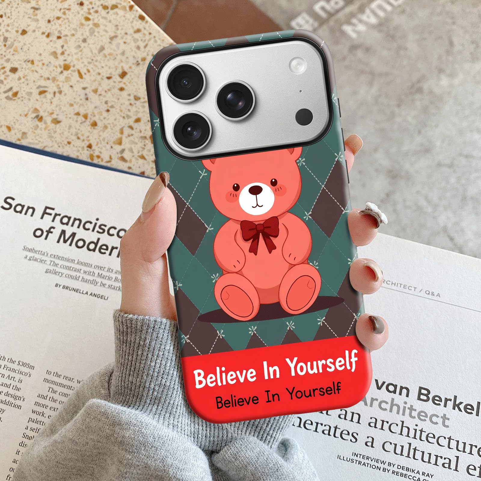 Amazon.com: for iPhone 17 Pro Max Case Pink Teddy Bear Believe in